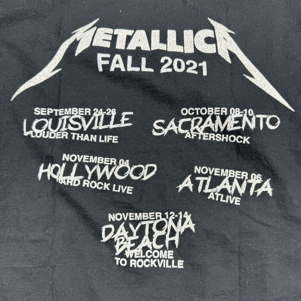 Metallica Tour T-Shirt Mens XL "Wherever I May Roam" Black Band Tee Double Sided - Picture 7 of 8